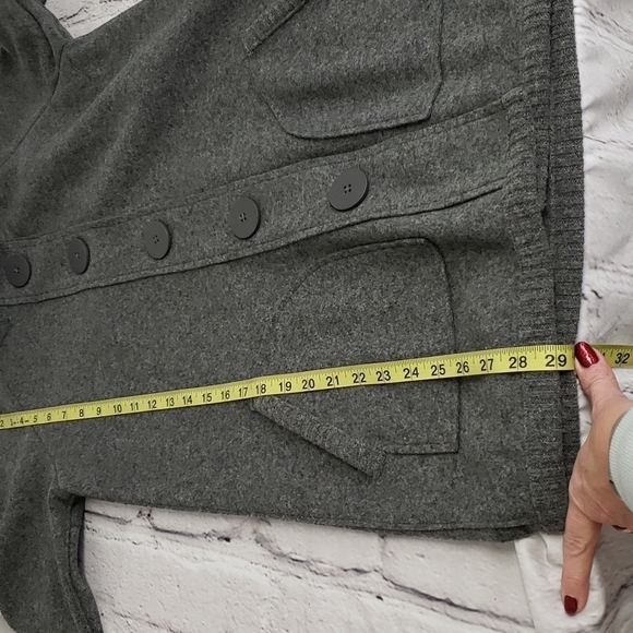 Jones New York Signature Wool/Nylon Grey Car Coat Jacket Lightweight Unlined EUC - Picture 9 of 16